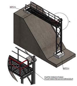 PASSEREL PR FOSSE GEOM P3M 45°